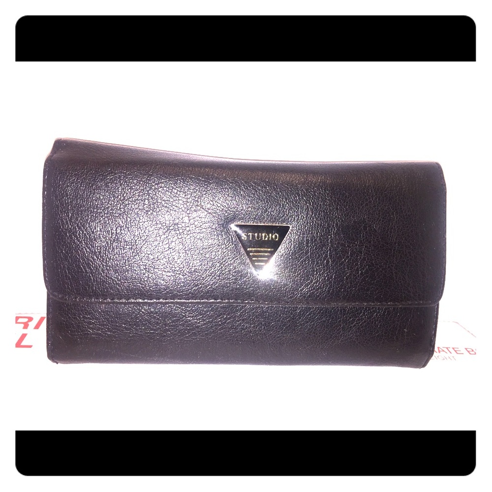 Studio Black Long Black Folding Wallet